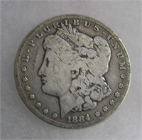 1884 Morgan silver dollar very good condition