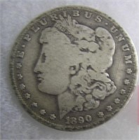 1890O Morgan silver dollar very fine condition