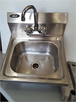 stainless hand sink, 2 water lines**