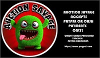 AUCTION SAVAGE, LLC ACCEPTS PAYPAL & CASH ONLY