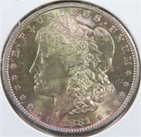 1881-S MORGAN SILVER DOLLAR $1.00 BU TONED