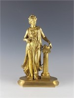 19C French Gilt Bronze Statue