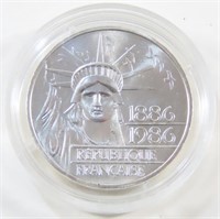 1986 FRENCH COMMEMORATIVE SILVER 100 FRANC COIN