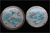 Two Chinese Cloisonne Plate