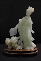 Chinese Jade Carved Beauty Lady