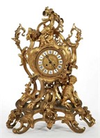 French Gilt Bronze Ormolu Clock
