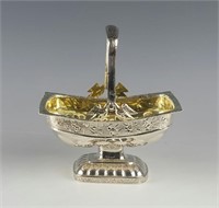 Early 19C Russian Silver Empire Basket
