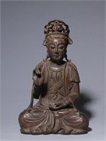 Chinese Chengxiang Wood Carved Guanyin