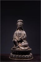 Chinese Silver Guanyin Statue