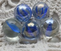 5pc Blue Ribbon Marbles