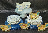 14pc Aynsley Delphine Dish Set +