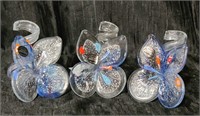 3pc. Murano Glass Butterflies
