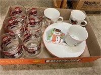 SANTA MUGS & 3PC. SNACK SET