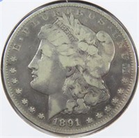 1891-CC CARSON CITY MORGAN SILVER DOLLAR $1