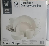 New Salt 16 Piece Porcelain Dinnerware Set