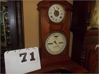 Ithaca Double Dial Calendar 22" Walnut Case
