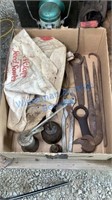 ANTIQUE TOOLS, OUL CANS, SEEDER