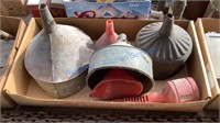 VARIOUS GALVANIZED AND PLASTIC FUNNELS