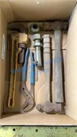 HAMMERS , PIPE WRENCH, CHANNEL LOCKS, PIN