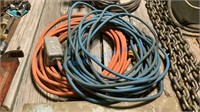 ORANGE AND BLUE EXTENSION CORDS