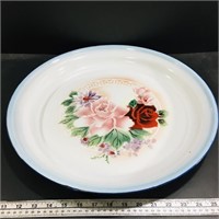 Antique Enamelled Serving Plate (17 3/4")