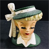 1956 Napco Japan Ceramic Figural Lady Head Vase
