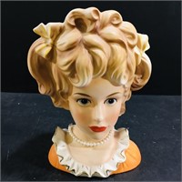 Vintage Inarco Japan Ceramic Lady Head Vase