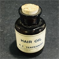 Antique R.F. Terpenning Hair Oil Bottle (3" Tall)