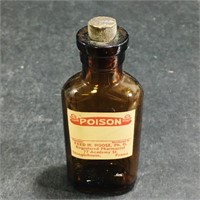 Antique Fred Hoose Poison Bottle (3 1/2" Tall)
