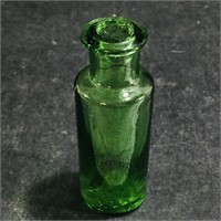 Antique Green Glass Poison Bottle (2 1/4" Tall)