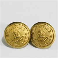 Pair Of Canadian Quarantine Service Buttons