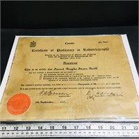 1927 Canadian Radiotelegraphy Certificate