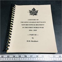 History Of 26th Canadian Battalion 1914-1919 Book
