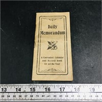 Antique Daily Memorandum Book (Unused)