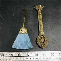 Vintage Brass Brush & Spoon Case