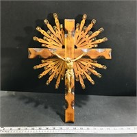 Folk Art Religious Cross (16" x 11 3/4")
