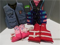 Life vests; buyer confirm sizes and condition