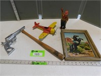 Hubley airplane; windup cowboy; cap gun; Louisvill