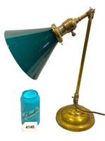 Antique 1912 Brass Adjustable Desk Table Lamp
