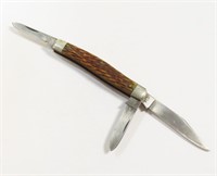 VTG SCHRADE 3 BLADE POCKET KNIFE 3.25" BONE HANDLE