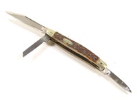 VTG EDGE 2.75" 3 BLADE POCKET KNIFE BONE HANDLE