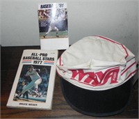 Vtg WRVA Radio Hat, 1977 & 1981 Sports Books