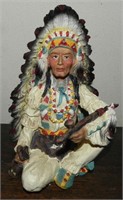 Resin Carved Native American Chief Figure