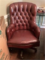 HIGH END LEATHER STUDDED ROLLING OFFICE CHAIRS