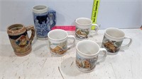 Vintage Sunnycraft Stoneware Collection Mugs & Bee
