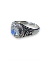 Zodiac Celestial Moon Stone Sterling Ring