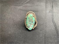 Marked Sterling Silver Handmade Turquoise Ring