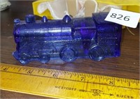 VINTAGE COBALT BLUE GLASS ENGINE