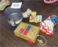 MISCELLANEOUS DOLL AND CANDLE