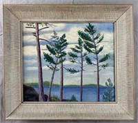 1940s Original Oil on Canvas Landscape